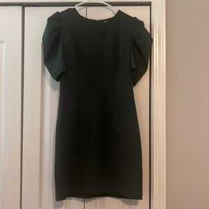TCEC fitted Olive Green dress with ruffled sleeves